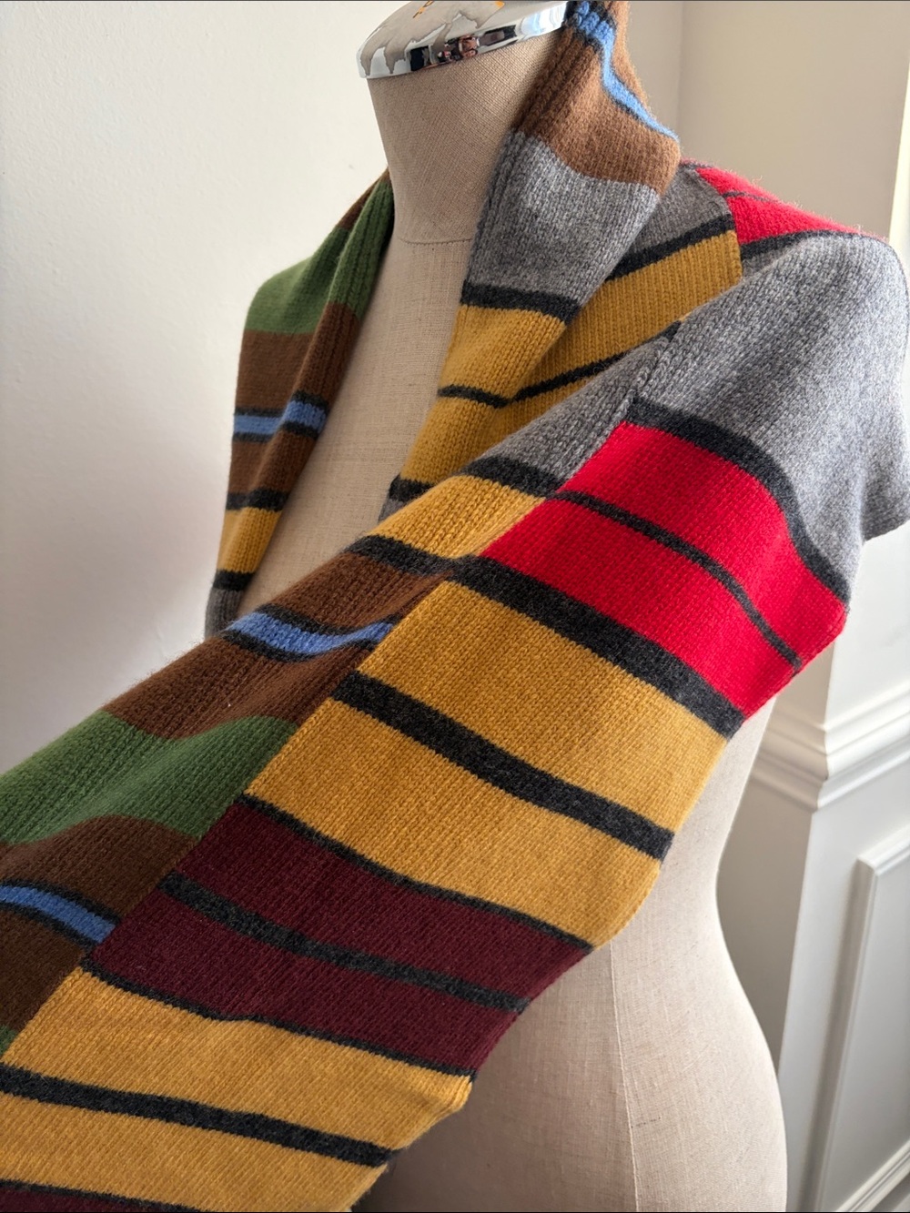 Max Mara Colorblock Striped Knit Scarf - Picture 2 of 6